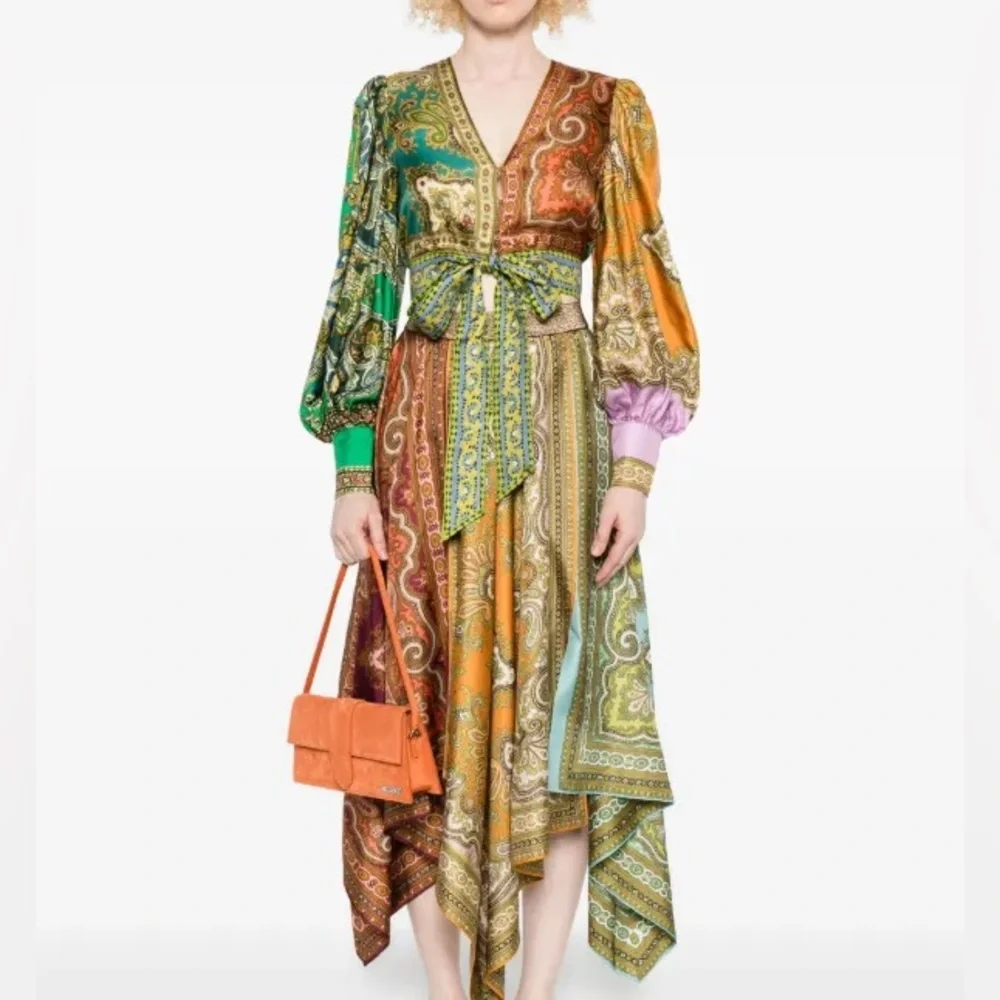 Alemais Clemenza Spliced Scarf Silk Skirt $590 New without tag - Picture 2 of 9